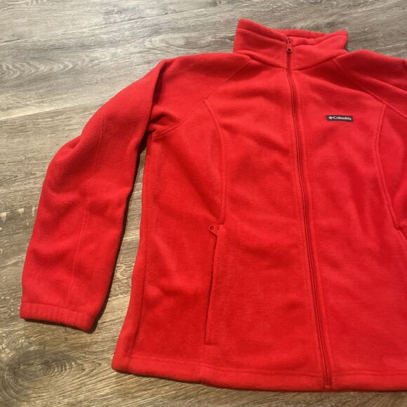 Columbia Women’s Plus Size Long Sleeve Fleece Full Zip  Red 1X - Picture 4 of 10